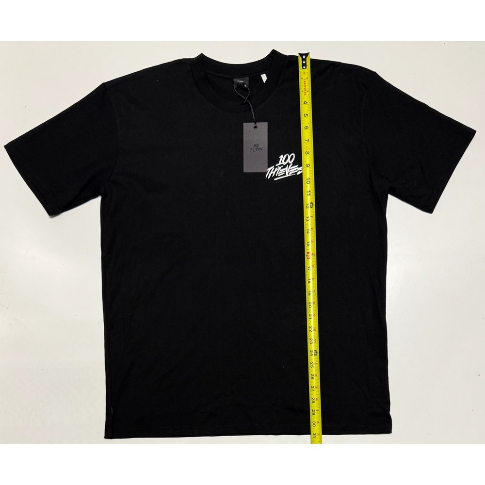 100 Thieves Foundations T-Shirt Mens XL Black Short Sleeve Logo Tee New